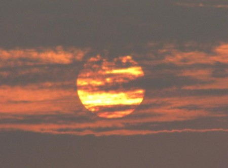 The sun rises over the Atlantic Ocean on New Smyrna Beach
