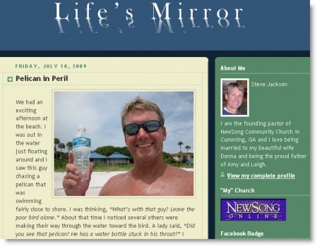 Dr. Steve Jackson with a plastic bottle he extracted from a Pelican's throat. Visit his blog for the whole story, which is amazing.