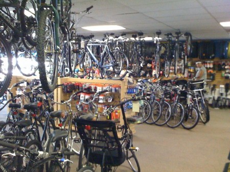 Inside the Trail Sport Bicycle Shop on the Pinellas Trail
