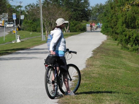 IMG_6543 Stopping to look at an osprey along the Pinellas Trail.