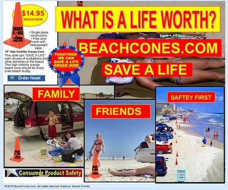 Beach Safety Cones Orange Beach Safety Cones