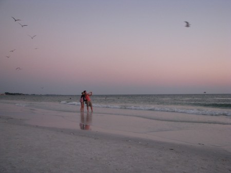 Photographing the sunset. Siesta Key Beach.