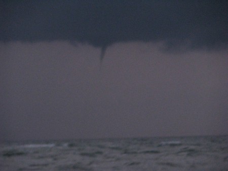 image: funnel cloud over the Gulf of Mexico