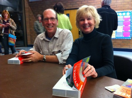 IMG_1096 Lillian and Donalt Stokes autographing copies of their Stokes Field Guide to the Birds of North America.