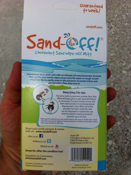 Sand-Off product packaging