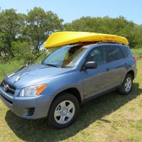 My new Beach Scout (Toyota RAV4) and Number 88 (OK Trident 13 kayak).