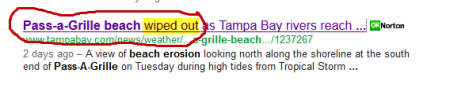 News Headline "Passagrille Beach Wiped Out"