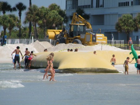 Geotube T-groins at Upham Beach