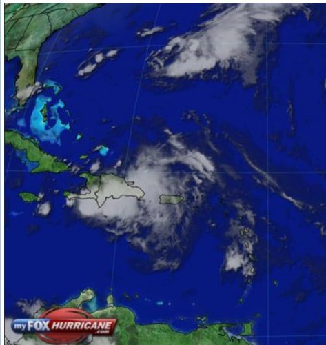 Invest 99L satellite photo on August 25, 2016 has an uncertain future.