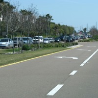 Traffic backed up  waiting to get to the beach. Many of them are going to Fort Desoto where they'll wait in line again at the toll booth.