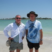 Dr. Beach and BeachHunter on Little Gasparilla Island beach.
